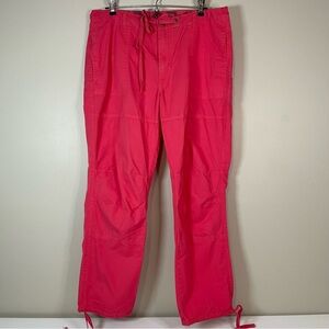 SUNDANCE Women’s Medium Coral Cotton Cargo‎ Pants Preppy Casual Western Utility